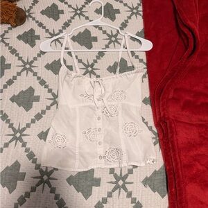 Wild Fable White Eyelet Tank Top